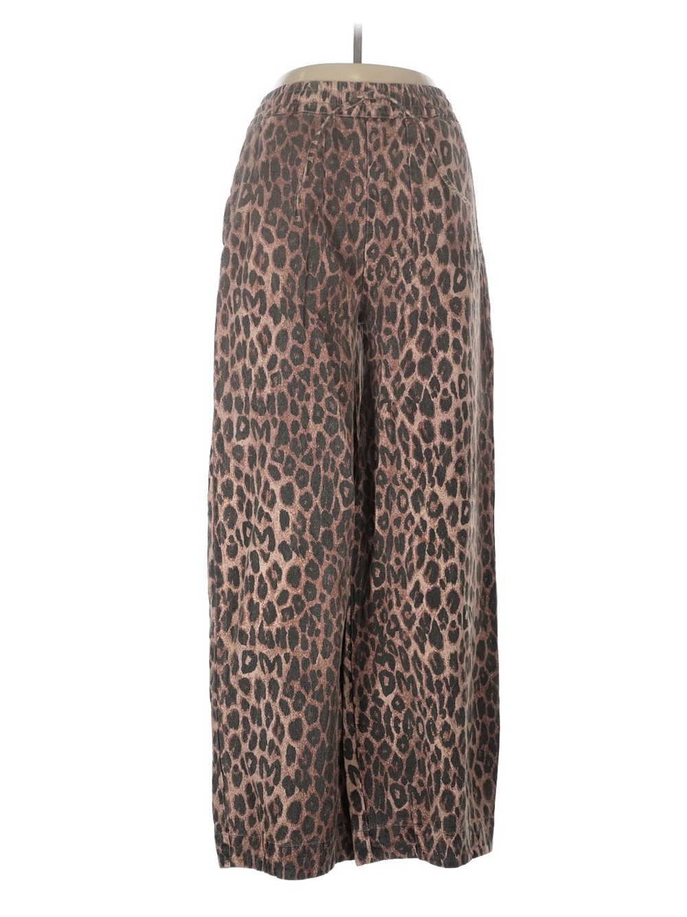 Damson Madder Rafe Leopard Print Wide Leg Jeans UK 10 US 6 Organic Cotton
